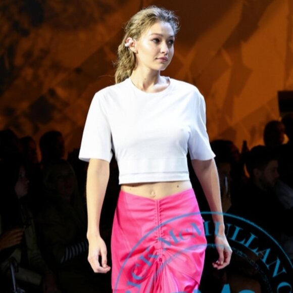 NWT Prabal Gurung Binod Colorblock Striped Fuchsia Hi-Lo Midi Skirt M $1,795 - Picture 14 of 14